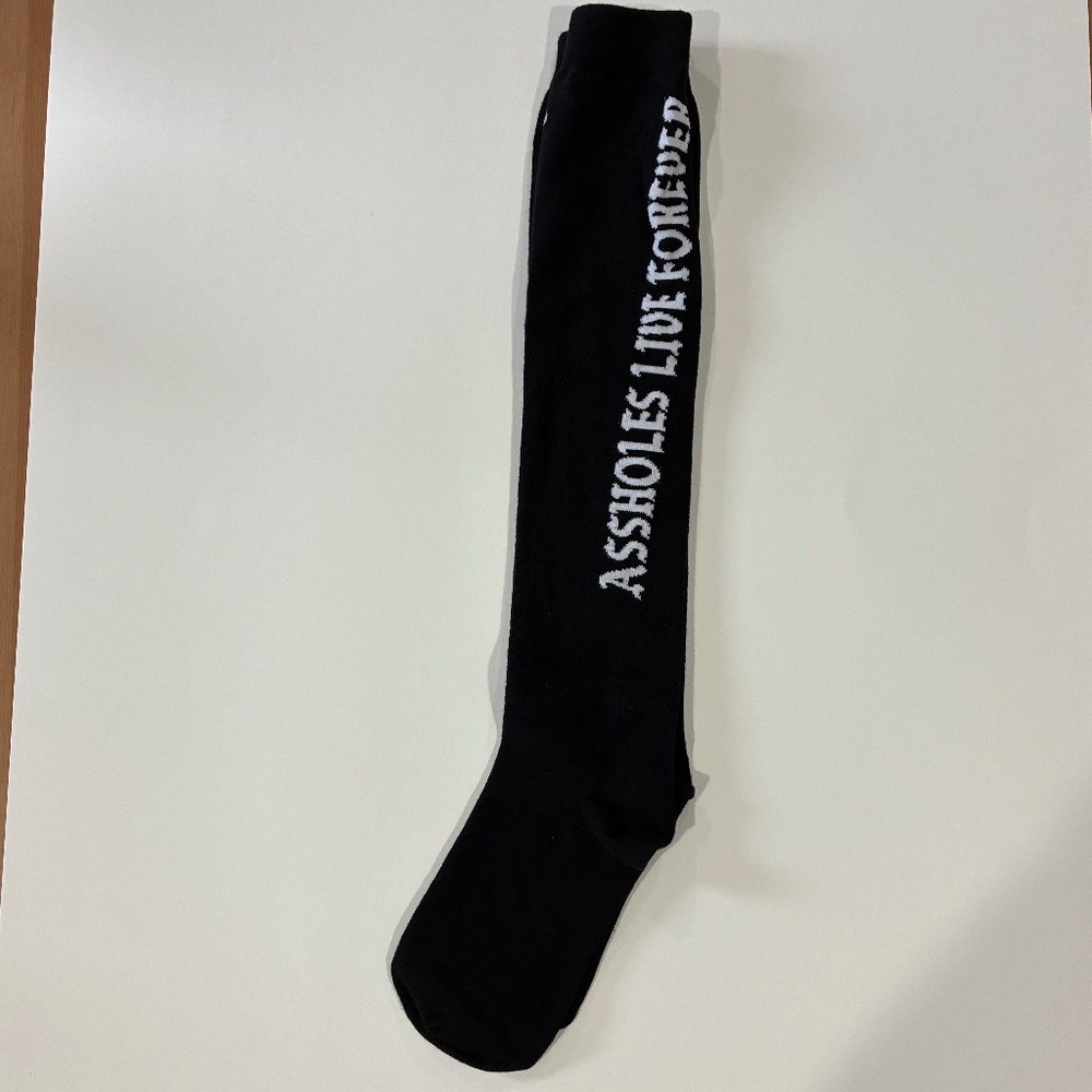 Assholes Live Forever Black Long Socks